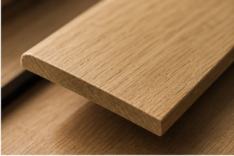 Eichenlamelle für Holzjalousie im Detail
